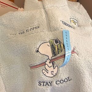 Snoopy 'Stay Cool' Light Blue Sherpa Pullover